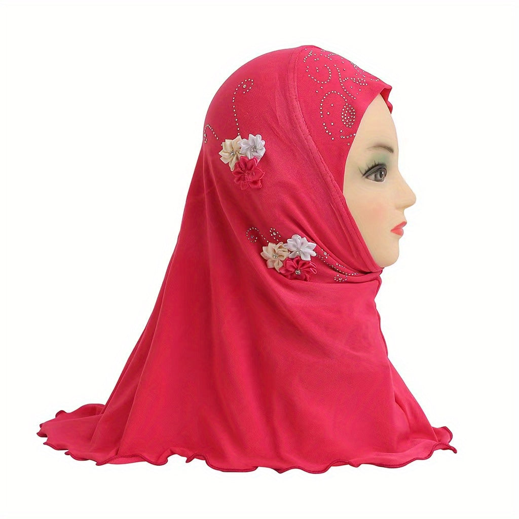 Toddler Girls Bandana Arab Hat Six Flowers