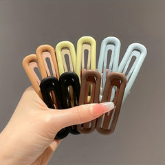 6pcs Solid Hair Clip Female Side Clip Bangs Clip Back Head Non slip Clip