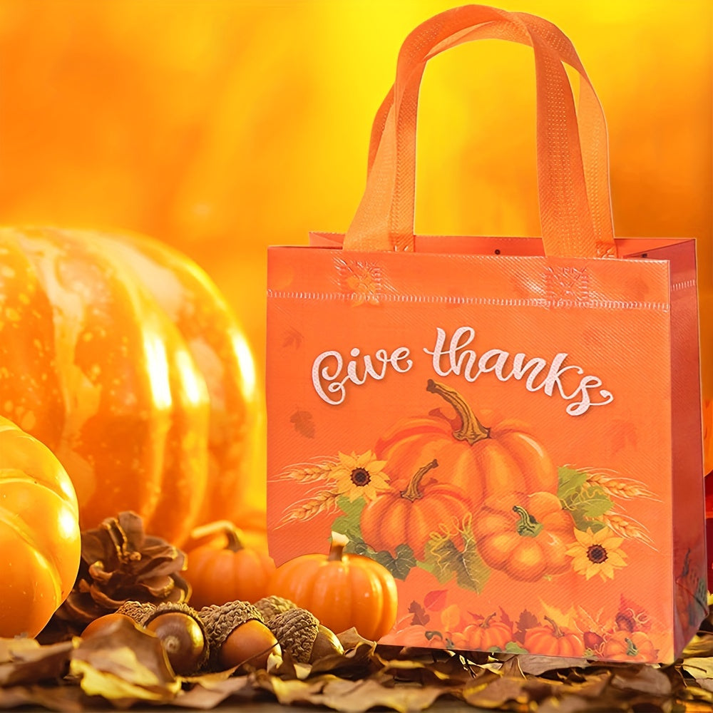 6pcs Fall Non Woven Bags Thanksgiving Gift Bags Thanksgiving Tote Bags