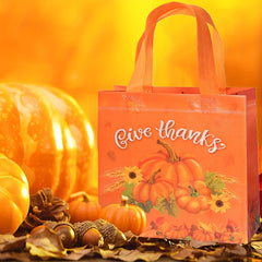 6pcs Fall Non Woven Bags Thanksgiving Gift Bags Thanksgiving Tote Bags
