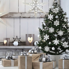 10pcs Christmas Snowflakes Tree Decor Hangings 3.9INCH