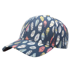 Colorful Leaves Print Baseball Cap Women's Cotton Lightweight Sports Hat