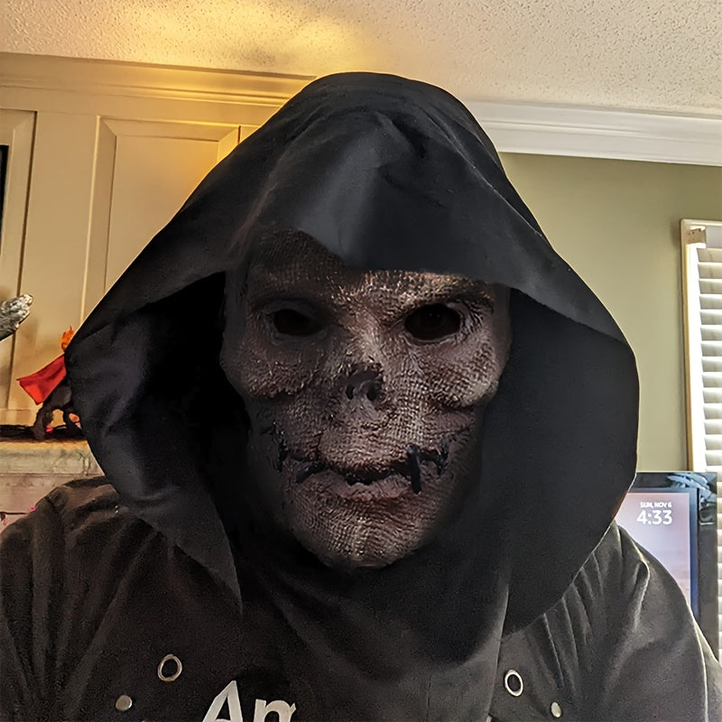 Burlap Skull Mask Latex Halloween Cosplay Costume Horrible Head Full Face