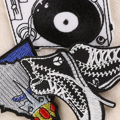 5pcs Boys Vintage Shoes Embroidery DIY Patch for Clothes Backpack Hat