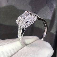 Sparkling Square Cubic Zircon Ring - Anniversary Gift