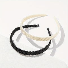 2pcs Faux Pearl Headband Nonslip Head Hoop Hair Band