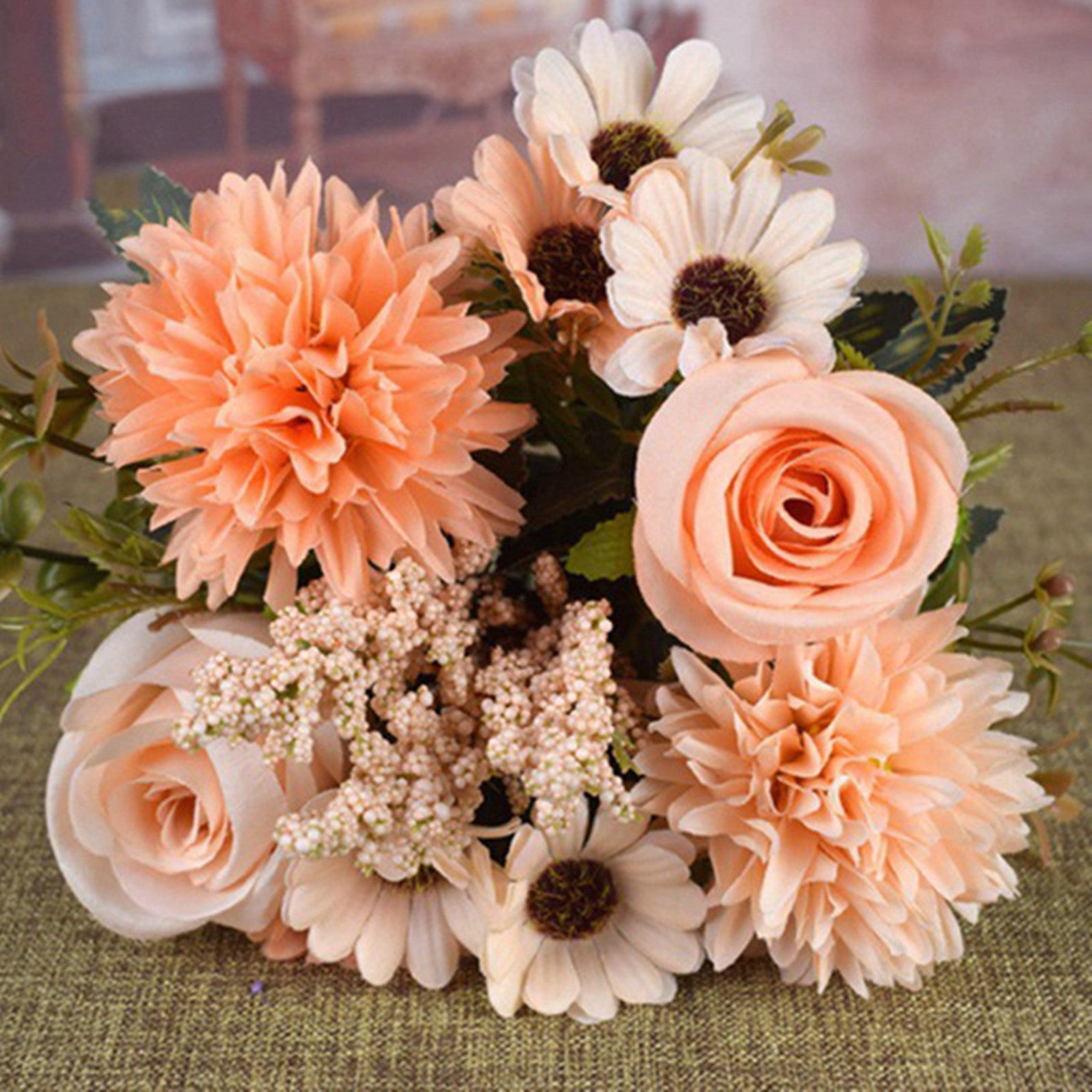 Boho Wedding Table Centerpiece Fabric Flowers for Farmhouse Home and Wedding
