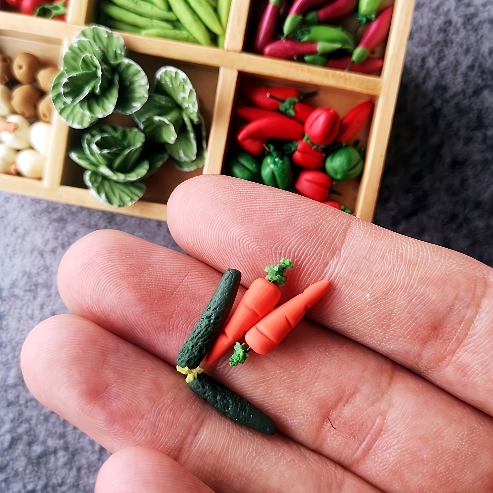 10pcs Mini Fruits & Veggies Set 1:12 Scale Rustic Garden Farm Decor