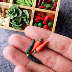 10pcs Mini Fruits & Veggies Set 1:12 Scale Rustic Garden Farm Decor