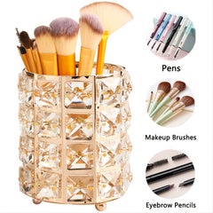 Crystal Makeup Brush Holder Organizer - Keep Your Cosmetics Tidy and Accessible