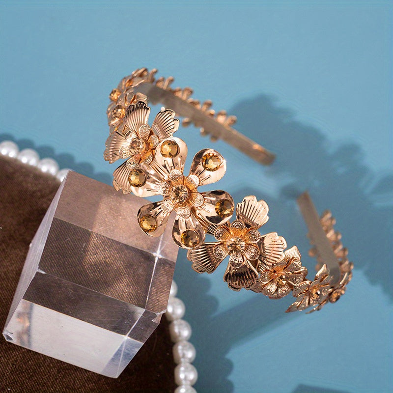 Baroque Leaves Decor Tiara Crown Headband Bridal Hair Accessories