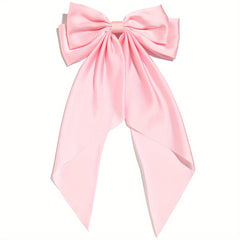 Large Bow Clip Scarf French Barrette Ribbon Hairpin