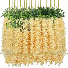 12 Packs Artificial Wisteria Hanging Flower - Home Decor - Wall Decor