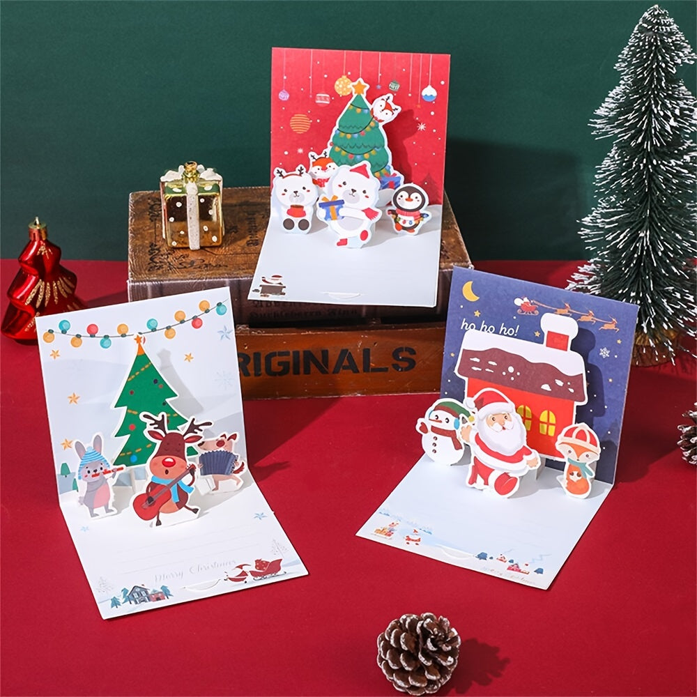 3D Christmas Greeting Card Baby Birth Newborn Cartoon Winter Theme