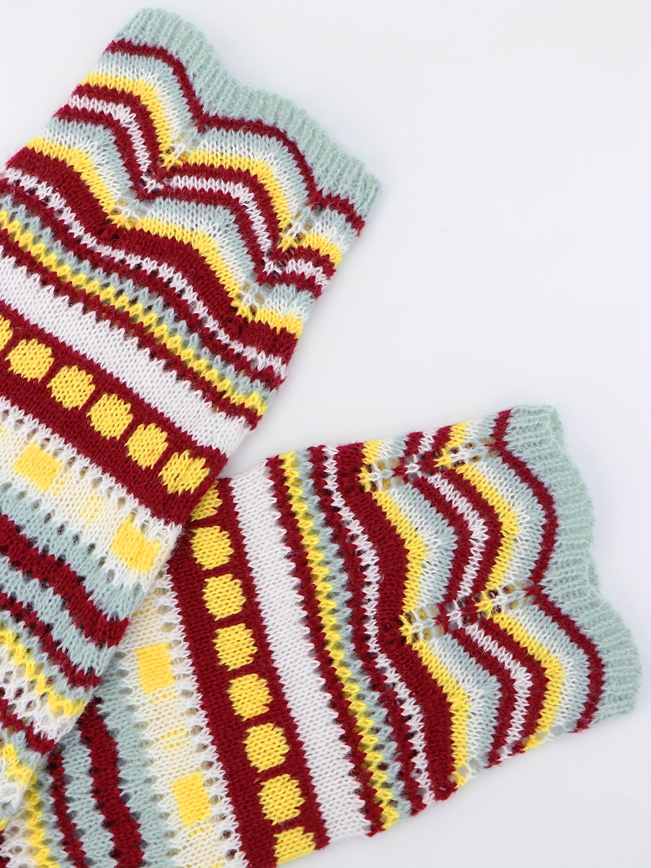  Colorblock Geometric Print Sweater