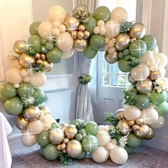 230pcs Green Golden Latex Balloon Arch Garland Birthday Valentines Wall Decor