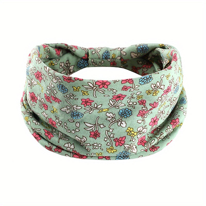 Flower Wide Headbands Elastic Bandana Non Slip for Women
