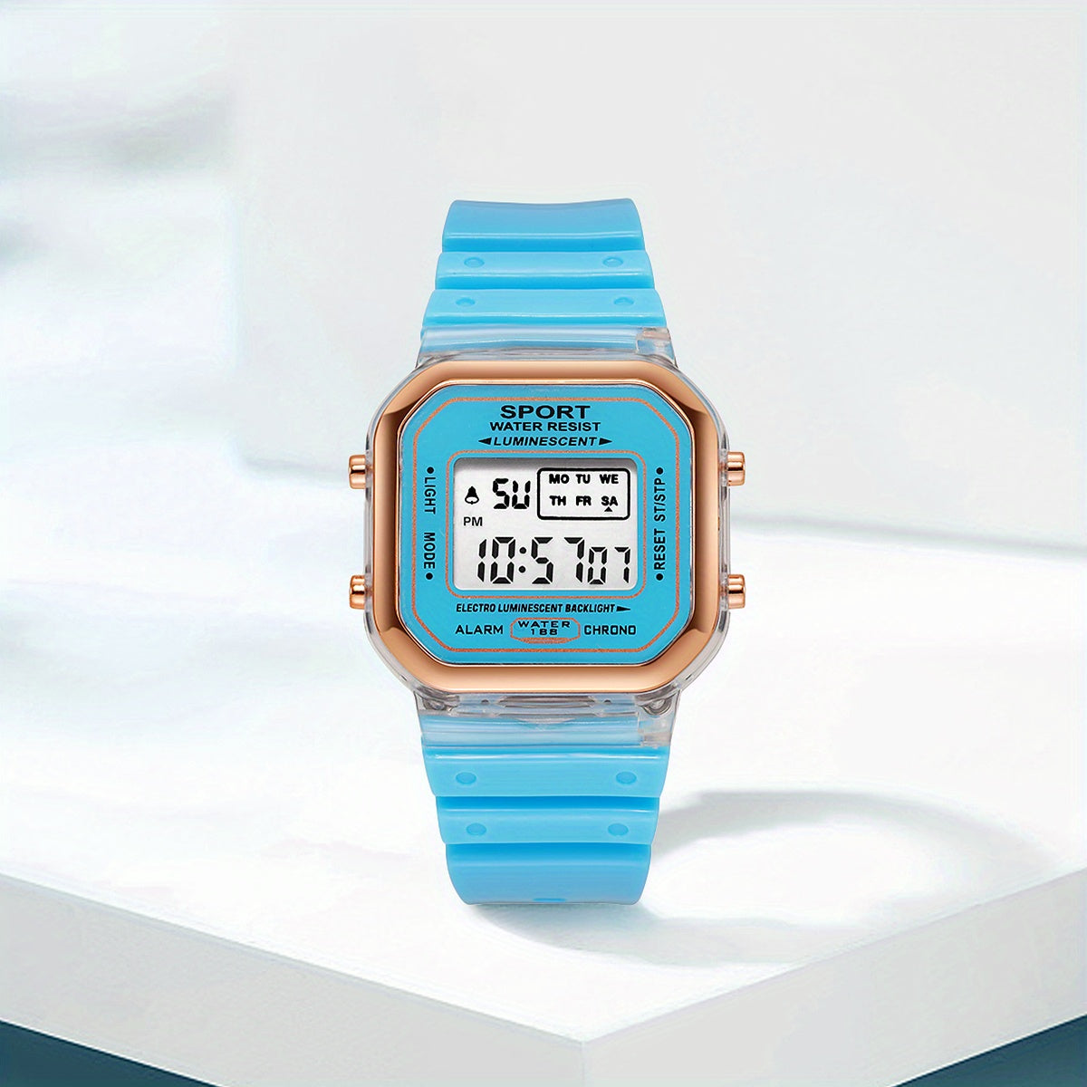Boys Square Sports Luminous Alarm Multifunctional Watch