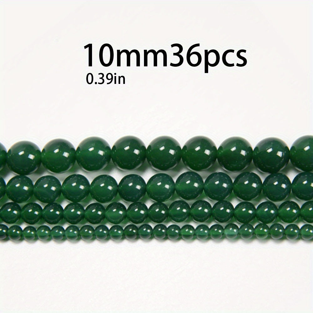 Green Agate Round Loose Beads for DIY Bracelet Bangle Necklace