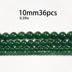 Green Agate Round Loose Beads for DIY Bracelet Bangle Necklace