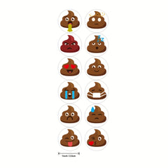 240pcs Poop Emoticon Sticker Pack Office Supplies