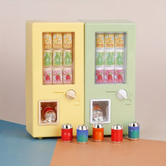 7pcs Set Mini Drink Machine with 6 Cans Easy Topper Doll House Market Decoration