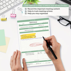 Meeting Notes Planner for Work - Action Items Organizer - 5.5x8.5inch