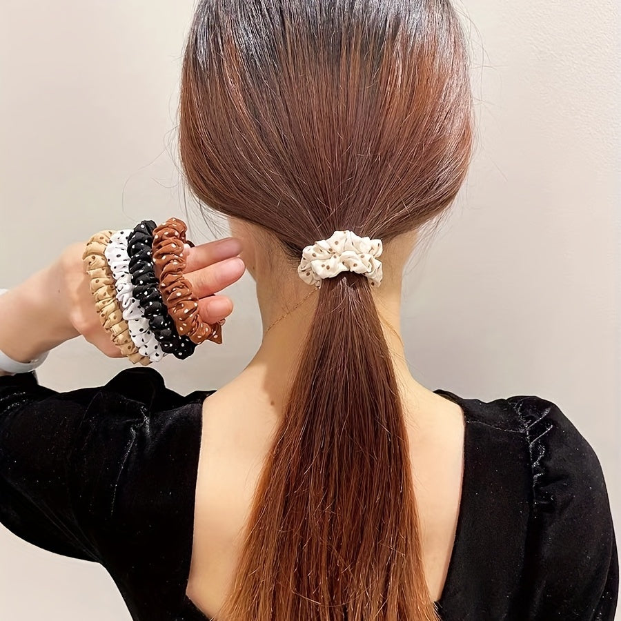 Polka Dot Pattern Scrunchies Hair Tie Style Hair Rope Sweet Hair Accessories Pon