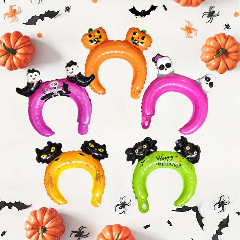 10pcs Halloween Headgear Balloons Party Supplies Spider Ghost Pumpkin Cat