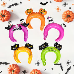 10pcs Halloween Headgear Balloons Party Supplies Spider Ghost Pumpkin Cat