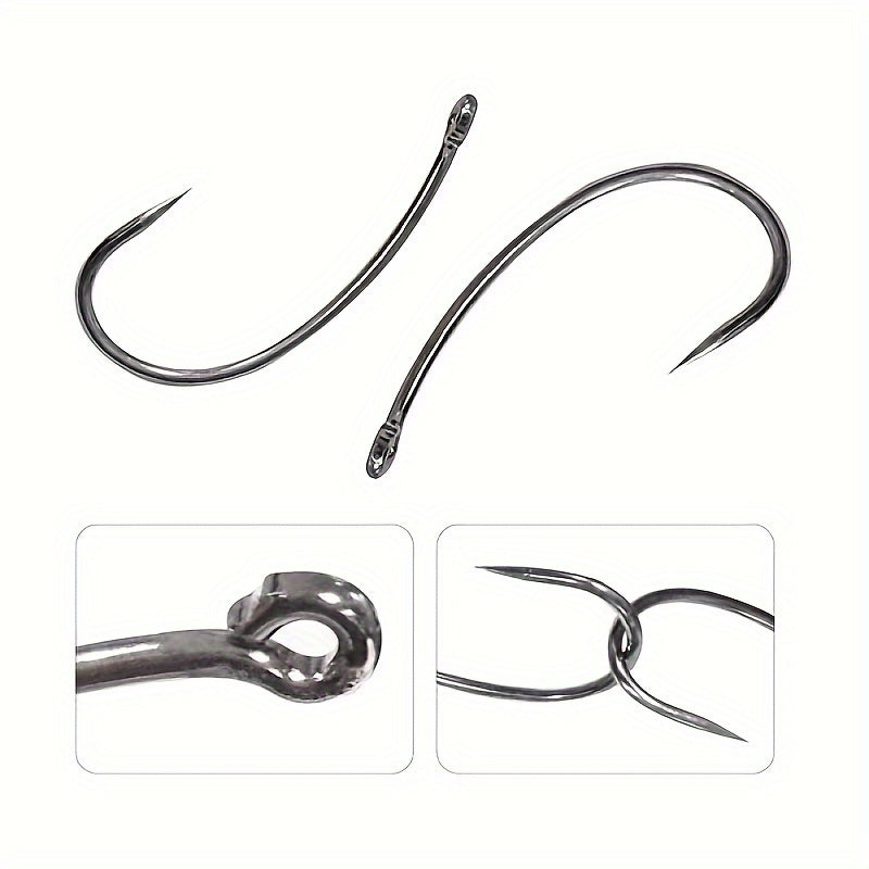 3pcs Stainless Steel Fishing Hooks Carp Rigs with Braided Line