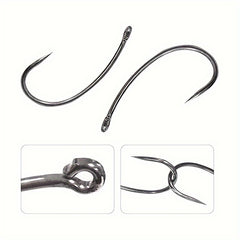 3pcs Stainless Steel Fishing Hooks Carp Rigs with Braided Line