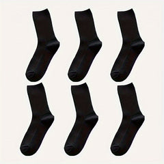 6 Pairs Solid Socks Comfy & Breathable Women's Stockings