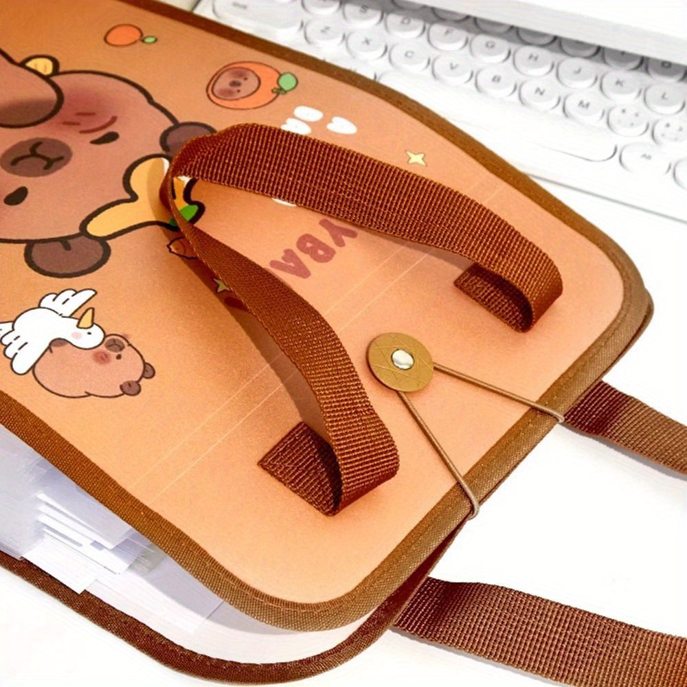 Cute Capybara Accordion Organizer for Students - Waterproof & Portable