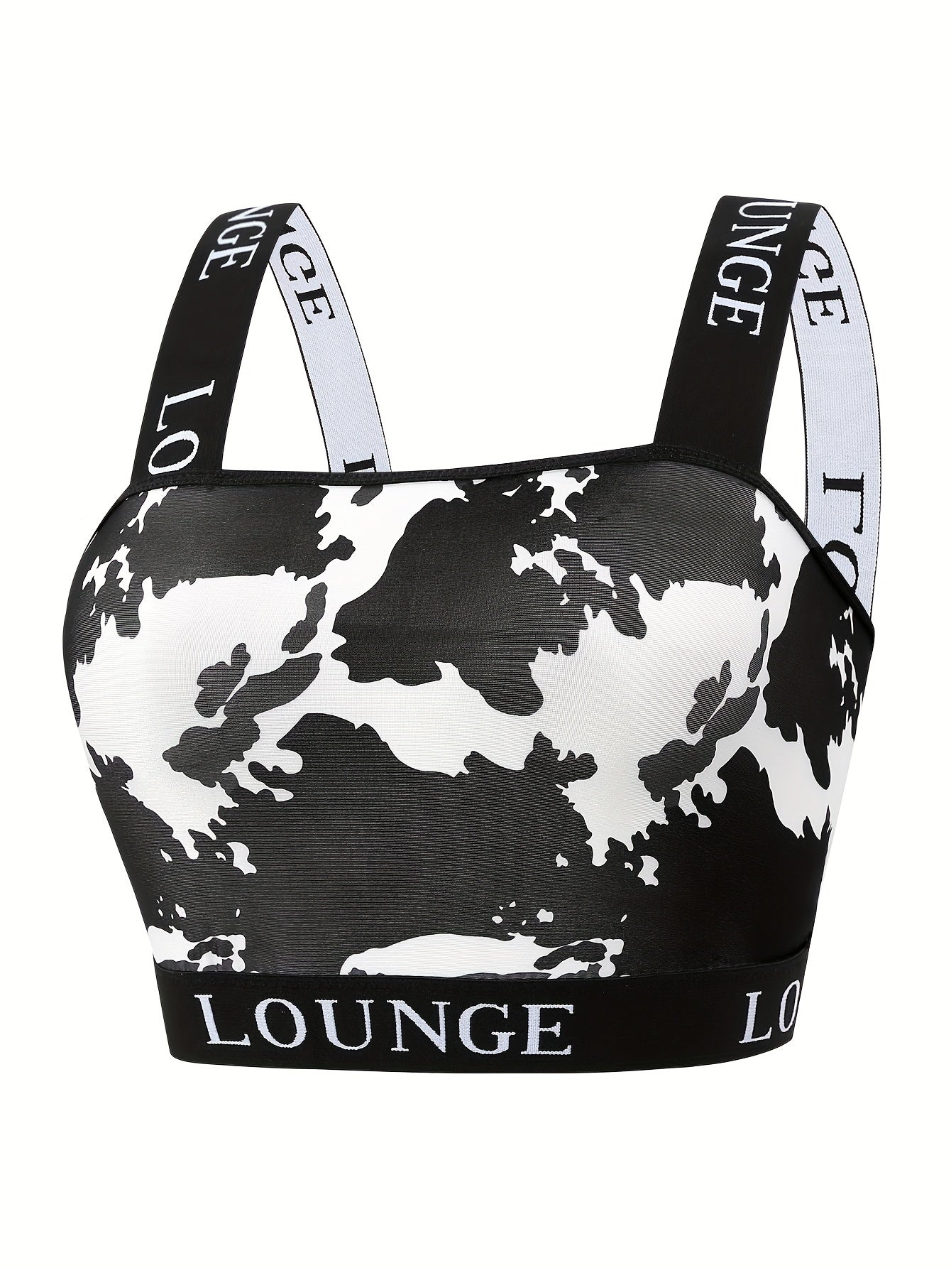  Tie Dye Letter Tape Y2K Longline Bra