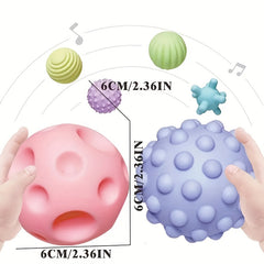6pcs Children's Toy Balls Soft Rubber Splashing Sound Baby Hand Holding Toy