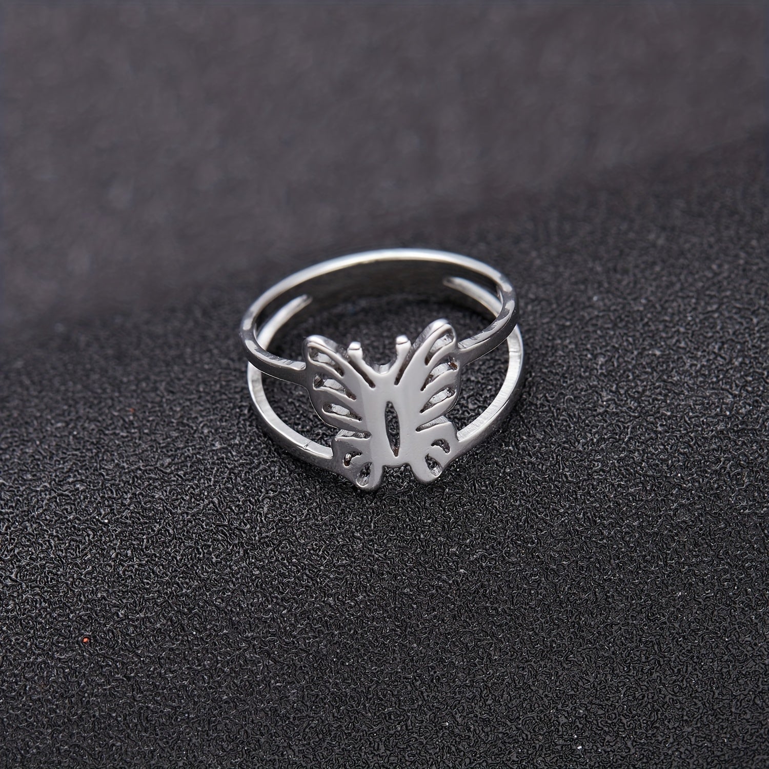 Butterfly Finger Ring Stainless Steel Tail Ring