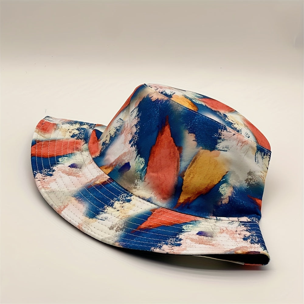 Stylish Tie Dye Bucket Hat Women Summer Sun Basin Cap