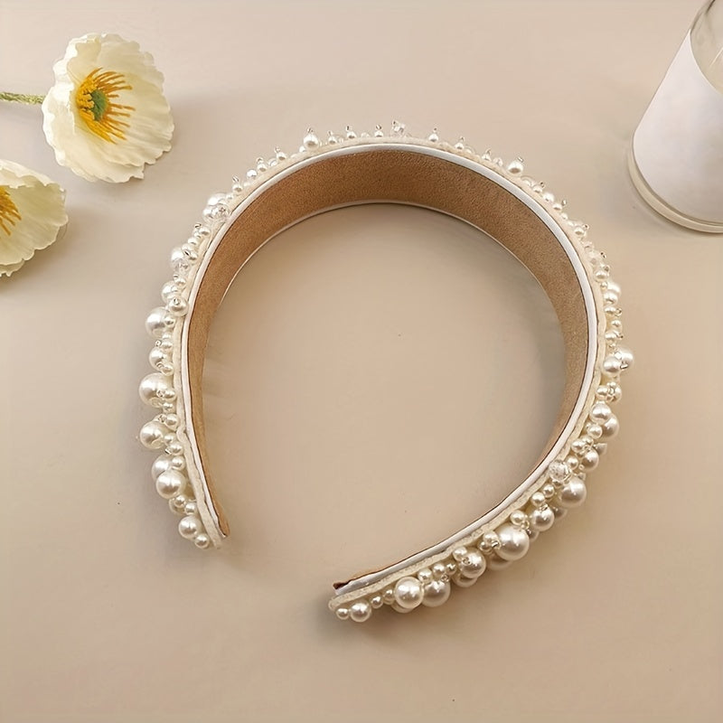 Faux Pearl Crystal Headband Hair Accessory Party Dress Up