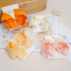 10pcs Solid Ribbon Hair Bow Clips for Daily Wear