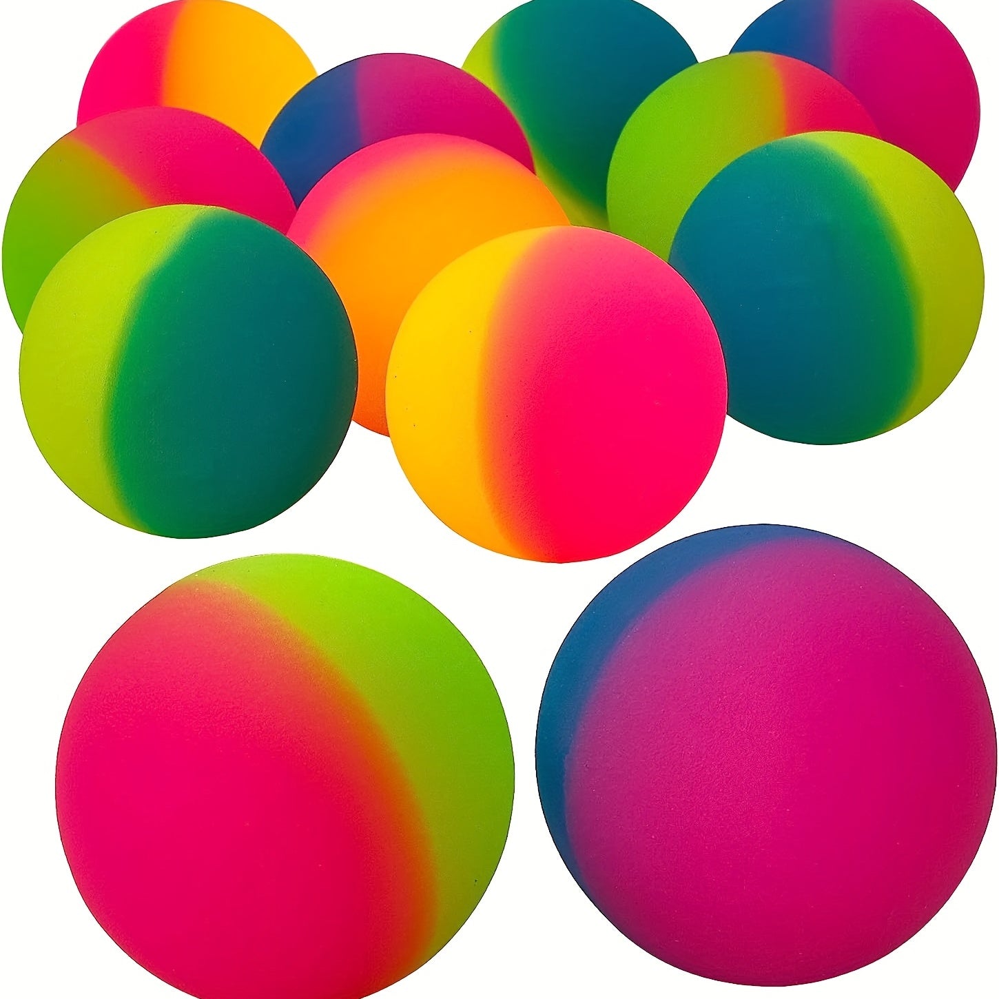 10Pcs Rainbow Bouncy Balls Kids Party Favors Birthday Christmas Gift