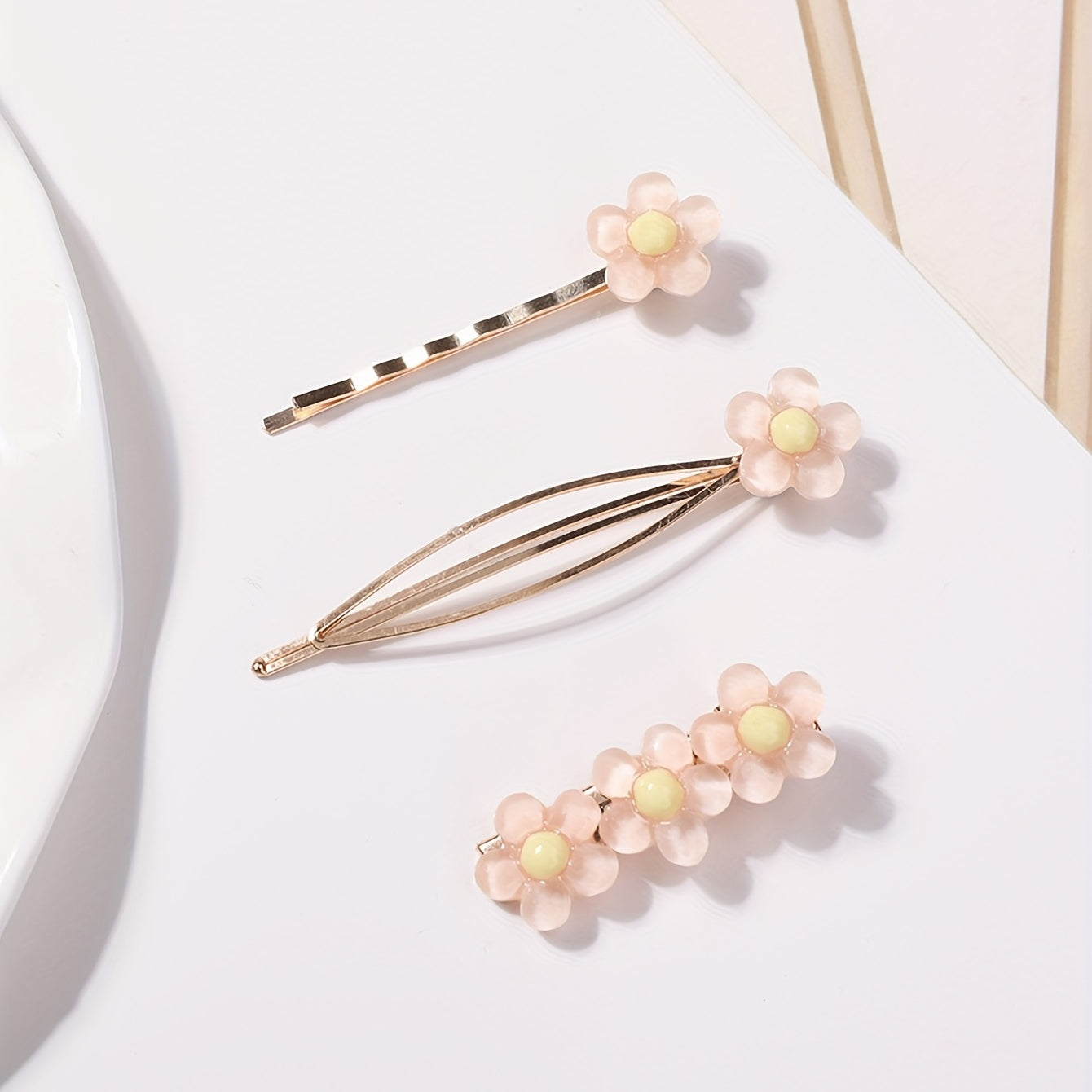 3pcs Flower Hair Clip Bobby Pin Side Clip Bangs Clip Floral Hair Accessories