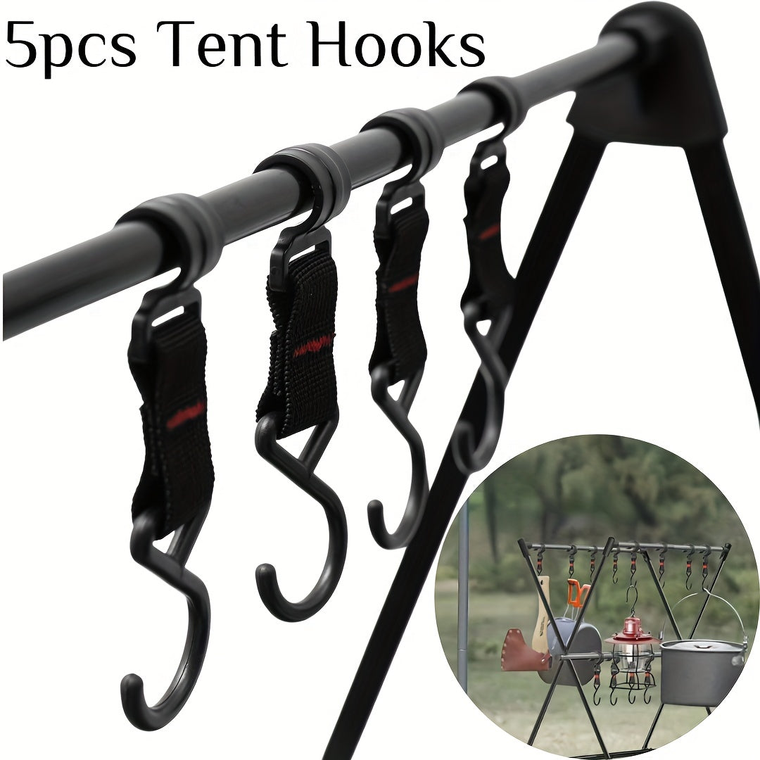 5 pcs Camping Rack Hook for Coats & Tents, High Load Capacity