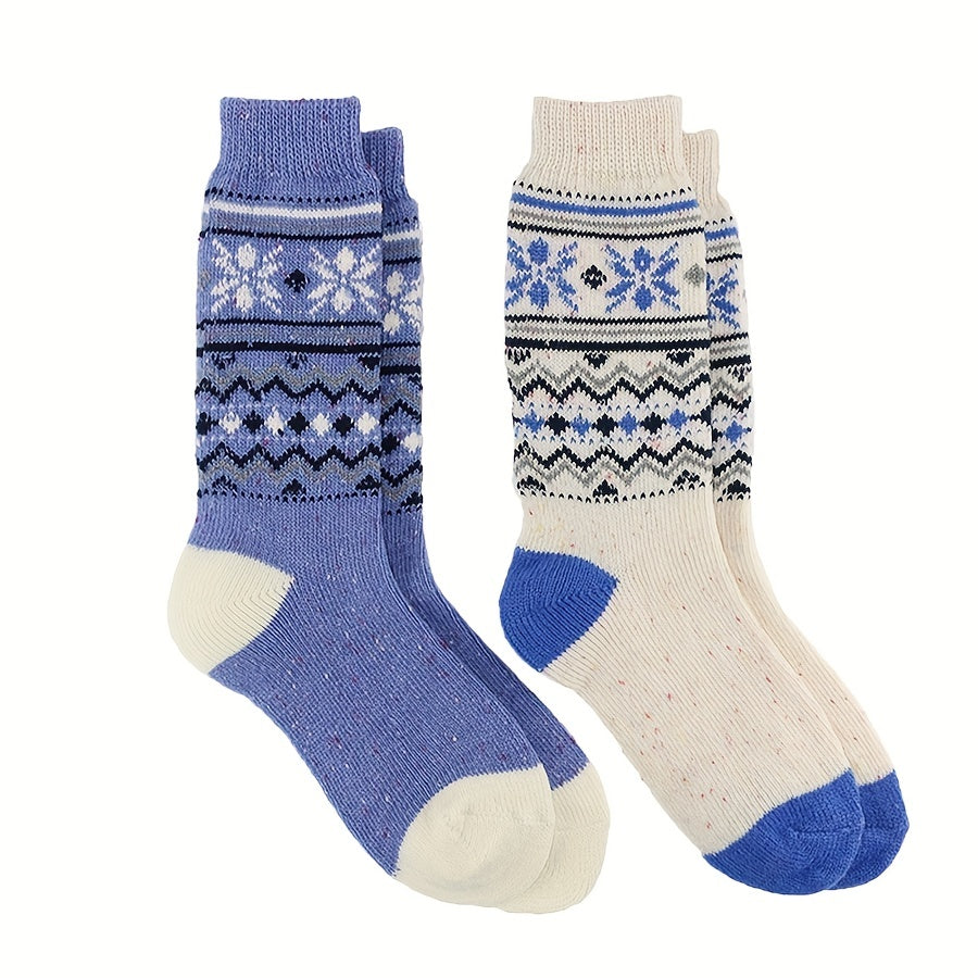 Geometric Pattern Mid Tube Socks Soft Women's Stockings