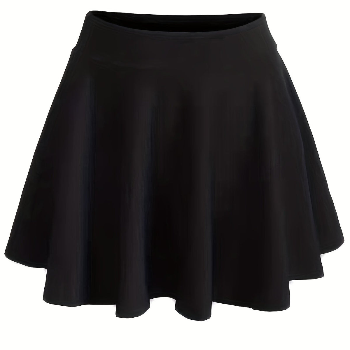  High Rise Ruffle Stretch Skirt