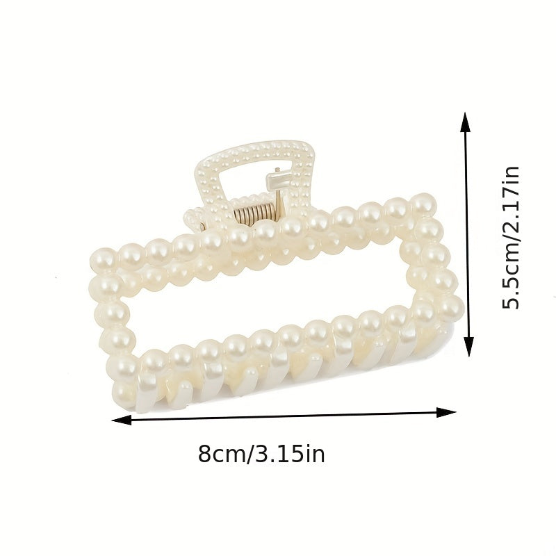 Faux Pearl Large Hair Clip Ponytail Holder Head Jewelry Hair Accessories