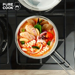 6pcs Stainless Steel Cooking Pot Set Glass Lid Saucepan Soup Pot