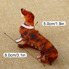 Acrylic Brown Dog Hair Claw Ponytail Holder Hair Accessories