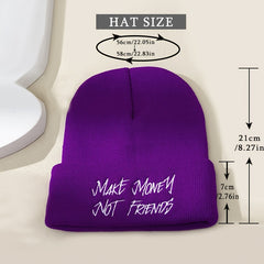 Embroidery Knit Hat Beanie Solid Winter Soft Outdoor Casual Hat