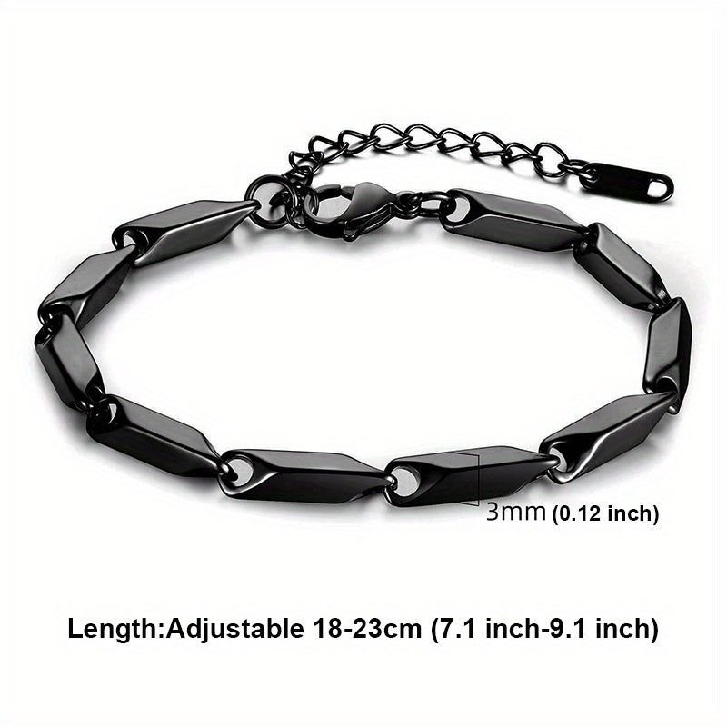 Men's Titanium Steel Bracelet Bamboo Leaf Chain Versatile Bracelet